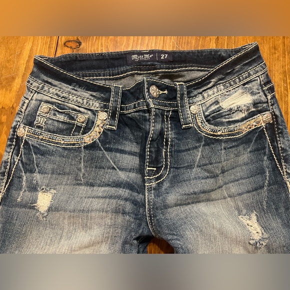 Miss Me Border Stitch Jeans 27/34 - Picture 3 of 6